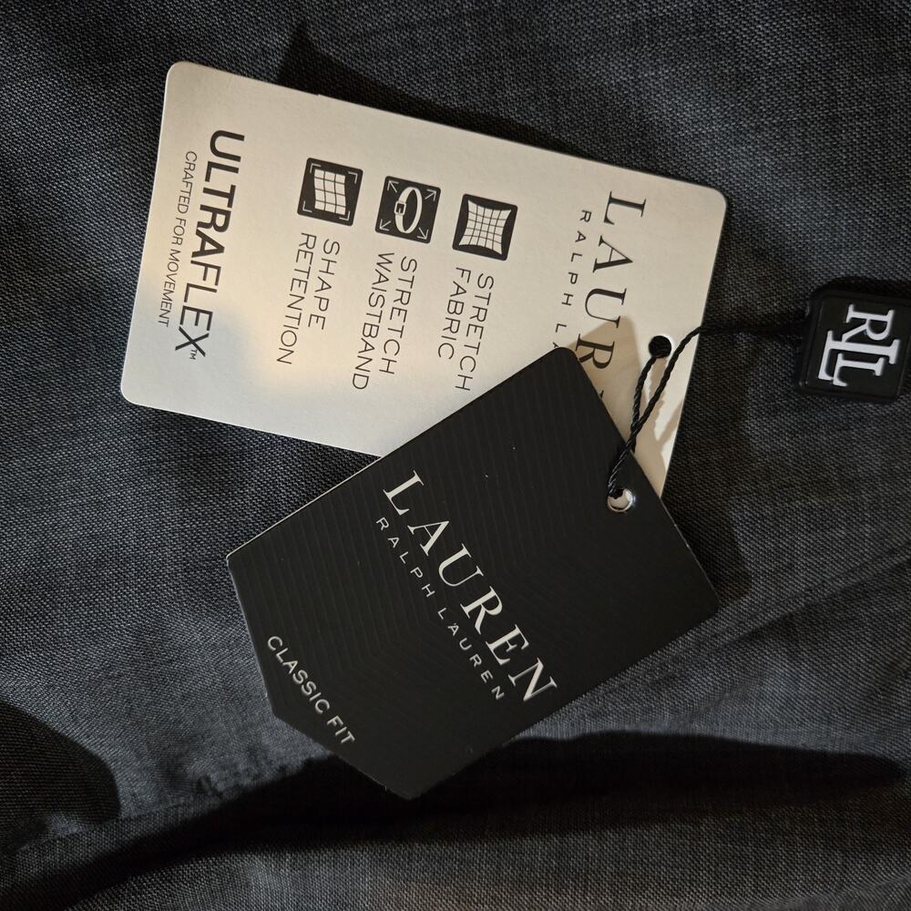 Ralph Lauren Mens pant 54w x 36 Grey Shark Big & Tall UltraFlex Wool-NEW - Picture 3 of 13